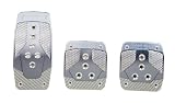 NRG Sport Pedals Gunmetal / Silver Carbon Fiber 3 Piece - Part # PDL-400GM