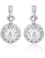 14k WHITE GOLD WOMENS EARRING LE-3453 DIAMOND 0.25CT TW