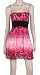 Juniors / Missy Fuscia Printed Spaghetti Strap Bubble Short Dress - New !