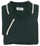 Port Authority Signature Ladies Cool Mesh Sport Shirt with Tipping Stripe Trim, L, Black/Ivory/Khaki