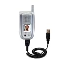 Coiled USB Cable for the Sanyo MM-8300 MM-9000 with Power Hot Sync and Charge capabilities - uses Gomadic TipExchange Technology