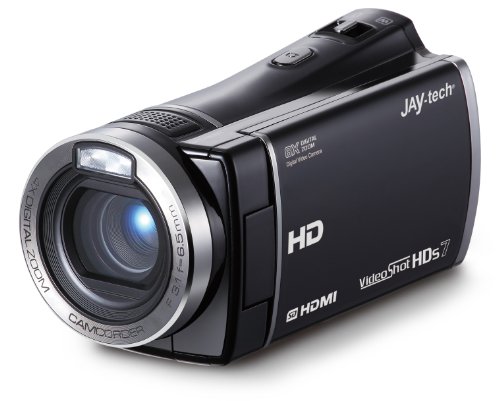 Jaytech VideoShot HDs7 Camcorder (12 Megapixel CMOS Sensor, 8-fach dig. Zoom, 7,6 cm (3 Zoll) Display, SDHC Kartenslot, USB)