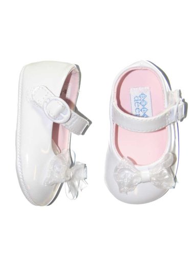 Baby Deer Baby Girl Patent Soft Sole Shoe White Patent 3