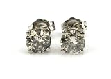 14 karats White Gold 0.82 Ct. I -I3 Round Earring Studs