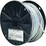 Campbell 7008427 Uncoated Fiber Core Wire Rope on Reel, 1/2
