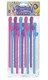 Pipedream Products Dicky Sipping Straws 10-Pack, Assorted Colors