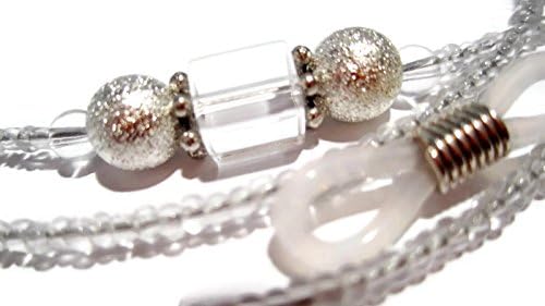 Silver and Clear Decorative Beaded Eyeglass Chain