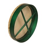 Bodhran, 18x3.5, Fixed, Green, Cross