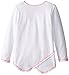 adidas Little Girls' Long Sleeve Girly Tee Shirt, White/Pink, 6X