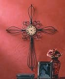 Wall Clock in Metal Cross Design - Rustic Décor