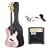 Austin Bazaar Electric Bass Pack with 15 Watt Amp - Pink