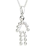 Unique Little Girl Ball Chain Pendant Necklace Sterling Silver