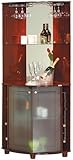 Corner Bar Miami, 100% MDF, Tobacco, 75"x33.5"x23", Halogen Bulb Included