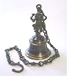 Ganesh Elephant Bronze Bell on Heavy Chain - Hindu Ganesha INDIA