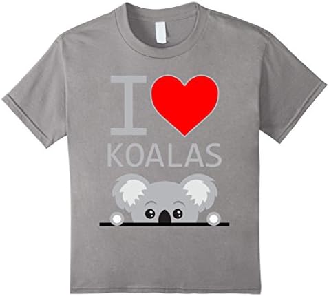 I Love Koalas Shirt, I Heart Koalas - Kids 12 - Slate