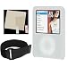 Electronics : Apple iPod 3G 3rd Generation Nano 4GB 8GB Clear White Silicone Skin Case With Black Adjustable Sports Armband Plus Screen Protectors (LCD Screen, Click Wheel, and Back)