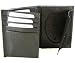 Genuine Black LEATHER Shield BADGE Trifold Wallet Image