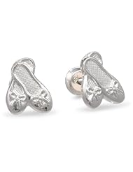 Sterling Silver Childrens Ballet Slipper Earrings