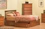 Twin Size Platform Bed with Raised Panel Footboard Caramel Latte Finish