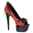 Red Ruffle Peep Toe Pump Shoe Women's Sexy High Heel Shoes 6 Inch Heel Satin Lace Penthouse
