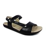 Hush Puppies Santana Womens Leather Flat Sole Sandals - Black