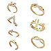 Gamesalor Women's 7Pcs Bowknot Cross Infinity Midi Finger Rings