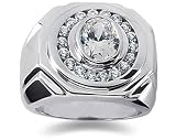 0.72 ctw Men's Diamond Ring in 14K White Gold