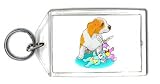 Schlüsselhalter mit der Grafik: Welpen, Hund, Kaninchen, Spielzeug