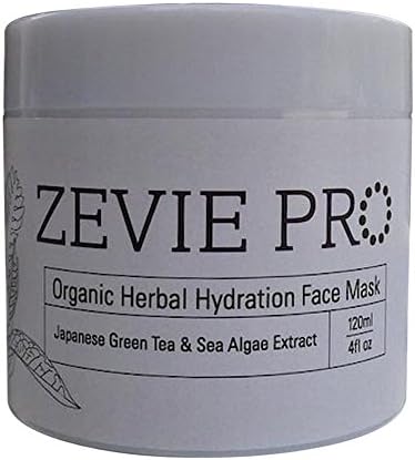 Best NEW Certified Organic Herbal Hydration Face Mask 4 oz. Japanese Green Tea &amp; Sea Algae Extract, Natural Skin Care Hydrating Mask Restores Skin Radiance, Pore Minimizer &amp; Dark Spot Corrector