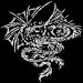 Bella Ladies / Juniors / Girly Fleece Raglan Hoodie : Tribal Goth Dragon - Grey Ink