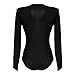 Blooming Jelly Women's Long Sleeve Lace Up Deep V Neck Short Bodysuit Playsuit