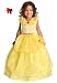 2 Item Bundle: Little Adventures Deluxe Belle (Yellow Beauty) Princess Dress Up Costume-+ Hair Bow- Size 3-5