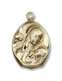 14kt Gold Madonna & Child Medal