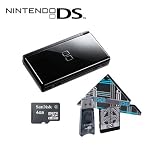 Electronics : Nintendo DS Lite Console (Black) + " EDGE " Super Card (R4 Revolution Version 3) & 4GB Micro SD Card