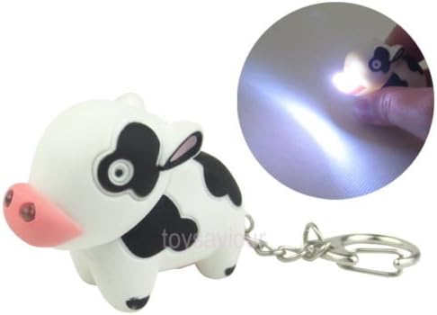 Animal Cow LED Light with Sound Key Chain Ring