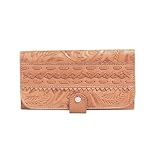 American West Santa Fe Collection Ladies Tri Fold Wallet in Natural Leather by American West