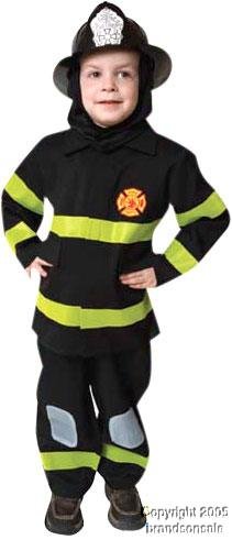 Child's Black Fireman Halloween Costume (Sz: 4T)