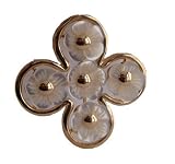 White Mother Of Pearl Four Point Bouquet Pendant, 14k Gold