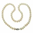 Sterling Silver White Freshwater Cultured Pearl A Grade 6.5-7mm Necklace, 18"