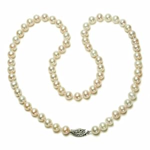 Sterling Silver White Freshwater Cultured Pearl A Grade 