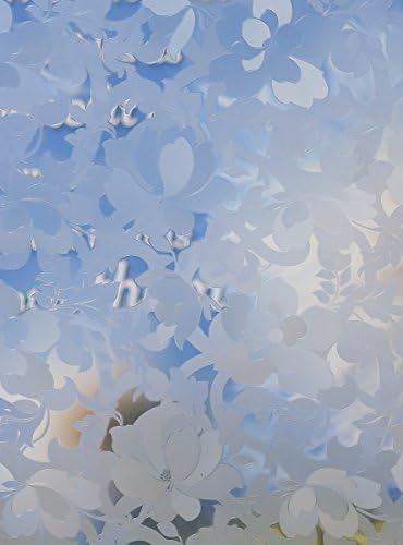 Geo Window Films (PVC-FL39078) Flower Frost 39" x 78" Non-Adhesive Decorative Window Film