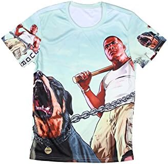 Grand Theft Auto 5 T Shirt Hip-hop Style Men Round Collar T-shirt (XL, Tfe0041)