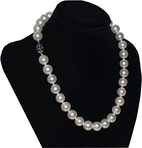 White Freshwater Cultured Pearl Necklaces For Women - (Real Freshwater Shell Pearls Simulated) 12mm