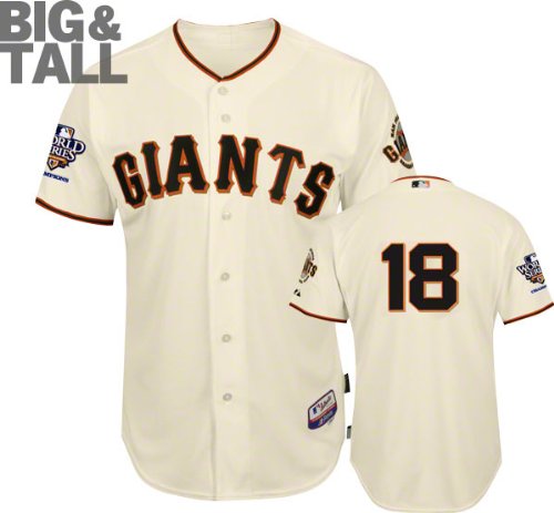 MLB Men's San Francisco Giants Matt Cain Six Button Cool Base Authentic Extended Size Home Jersey (Ivory, 60/XXXX-Large)