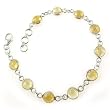 Sterling Silver Citrine Bracelets for Women Handmade Jewelery 7.5 inches