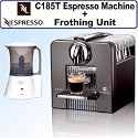 Nespresso C185T Le Cube Automatic Espresso Machine & Froth Au Lait FAL-W Frothing Unit