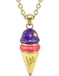 Lauren G Adams Girls Gold Ice Cream Cone Pendant Necklace