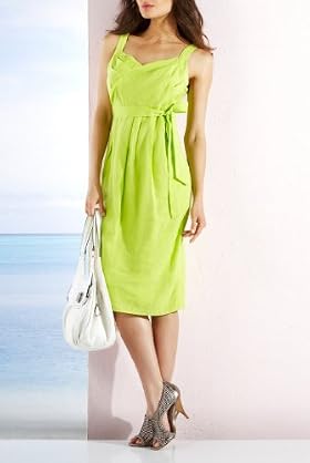 Per Una Pure Linen Sleeveless Pleated Front Shift Dress [T62-9625G-S]