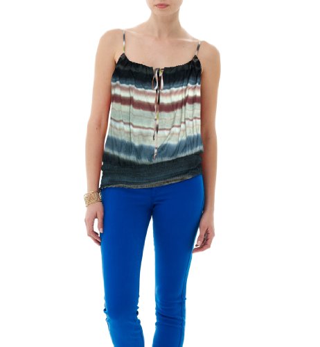 Michael Stars Blurry Stripe Smocked Hem Cami, One Size, Makeup