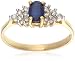 9ct Yellow Gold AMRu4601 Ladies 0.15ct Diamond & Sapphire Ring